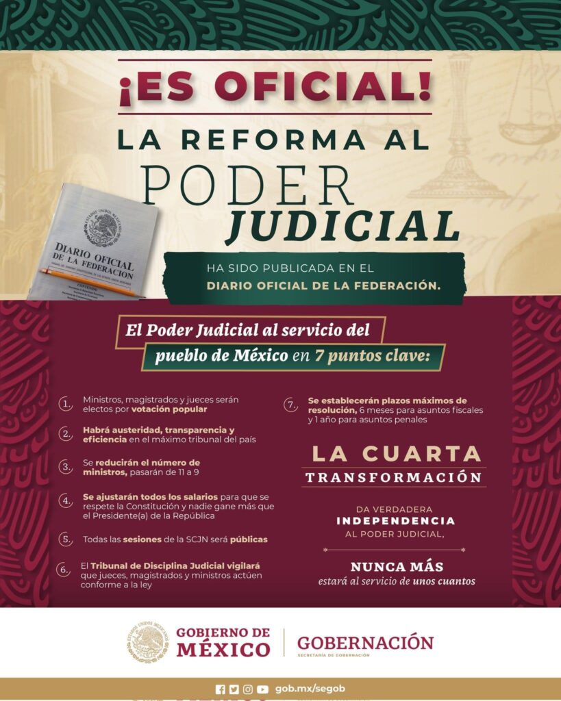 Se publicó en el Diario Oficial de la Federación reforma al Poder ...